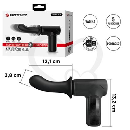 Masajeador Erótico de Alta Potencia 5 Modos de Impulso y Cabezal de Silicona Reemplazable